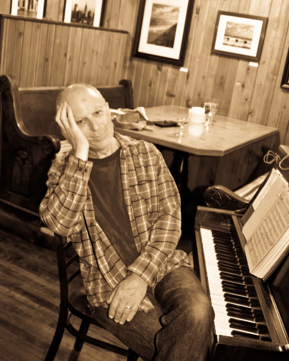 John Simon at Aroma Thyme where he occasionally performs.