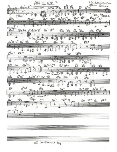 Lead sheet for Am I OK?