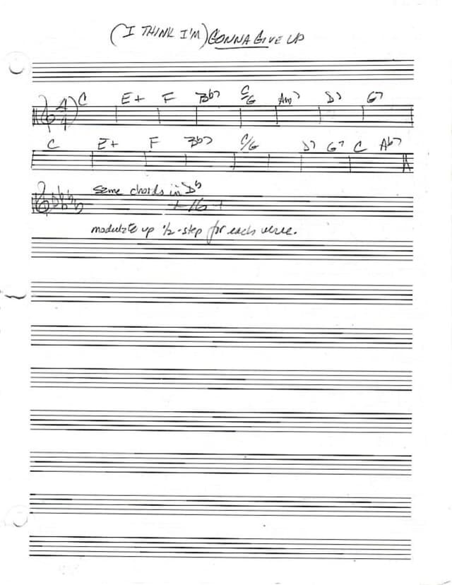 Lead sheet for I'm Gonna Give Up