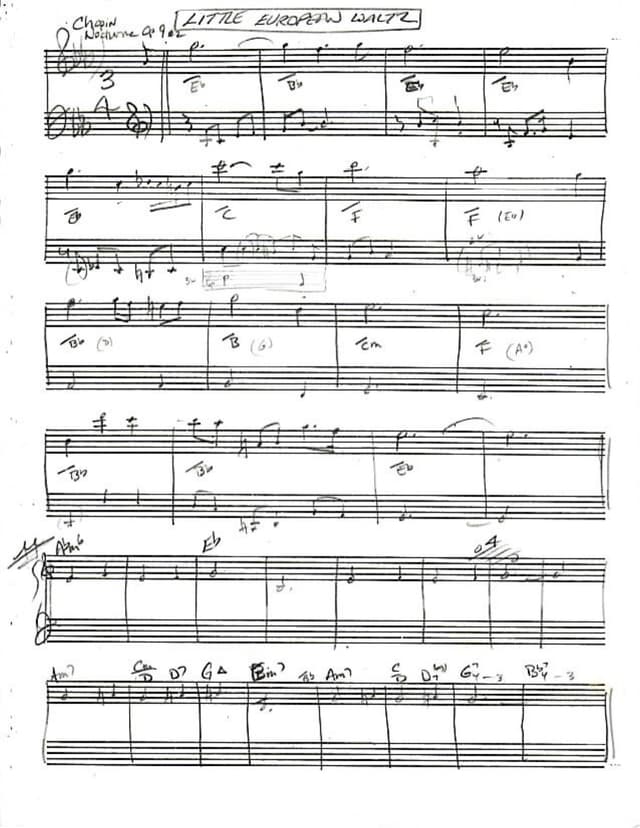 Lead sheet for Little European Waltz