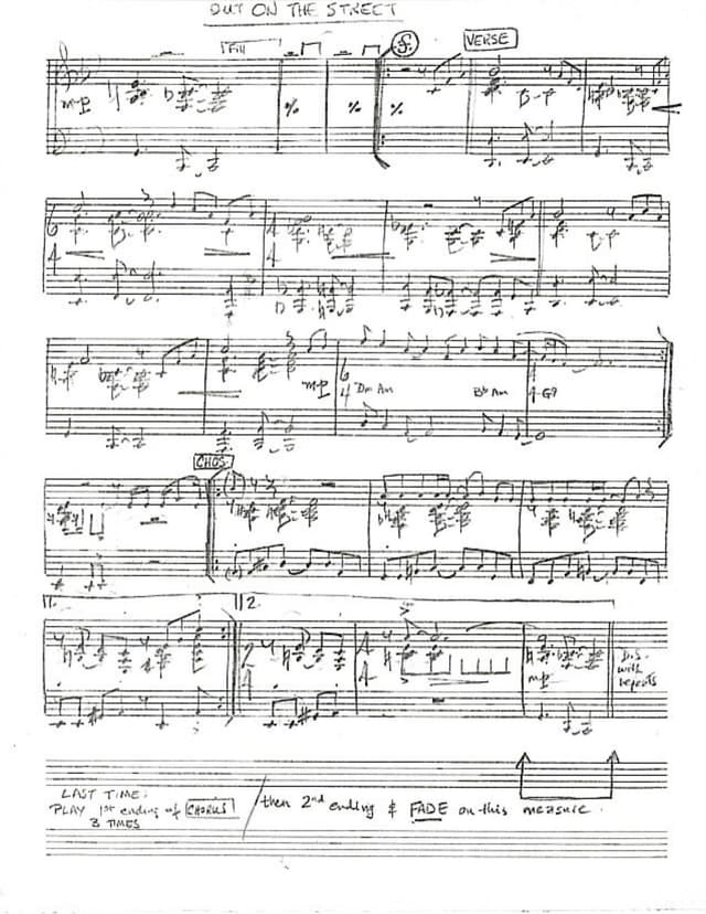 Lead sheet for Out on the Street