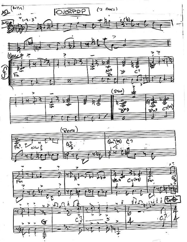 Lead sheet for Overpop