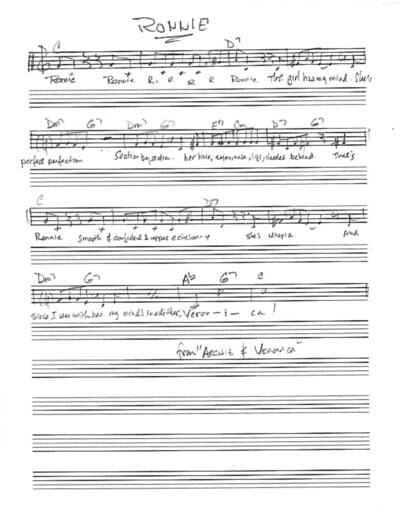 Lead sheet for Ronnie