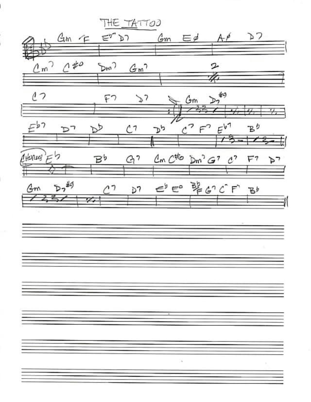 Lead sheet for The Tattoo