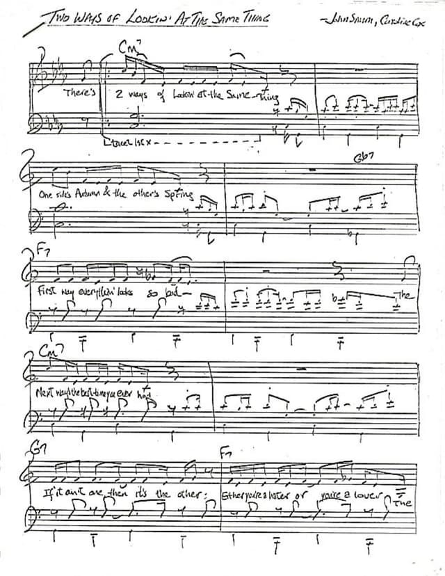 Lead sheet for Two Ways of Lookin' at the Same Thing